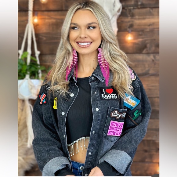 Blue B Collection Jackets & Blazers - Upcycled Morgan Wallen You Proof Black Oversized Embroidered Jean Jacket NWOT